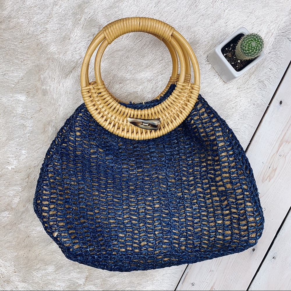 Vintage Coldwater Creek | Woven Wicker Straw Tote